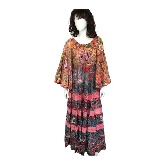 Antica Sartoria by Giacomo Cinque Dresses & Skirts - Antica Sartoria by Giacomo Cinque Boho Floral Tiered Maxi Dress One Size